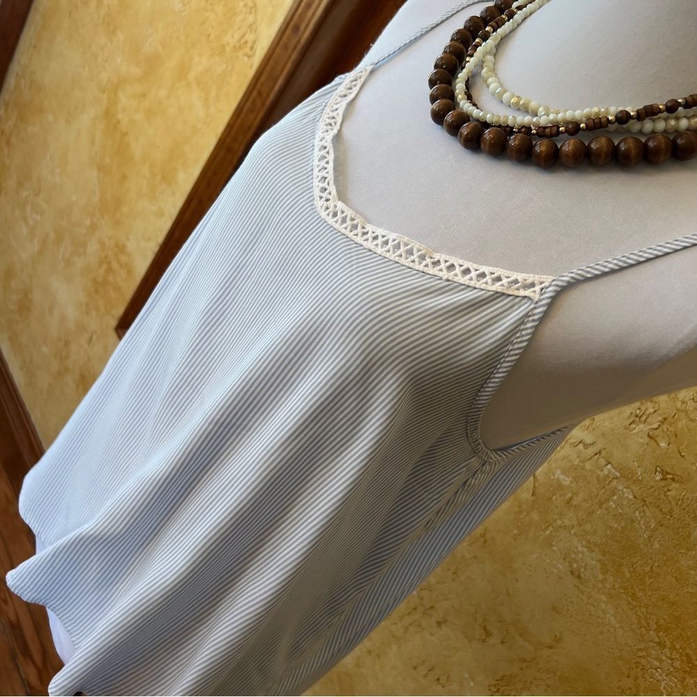 SO Striped White and Blue Camisole Tank Top Women's Size Large